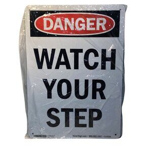 Danger Watch Your Step 14" X 10" Metal Sign New Sealed